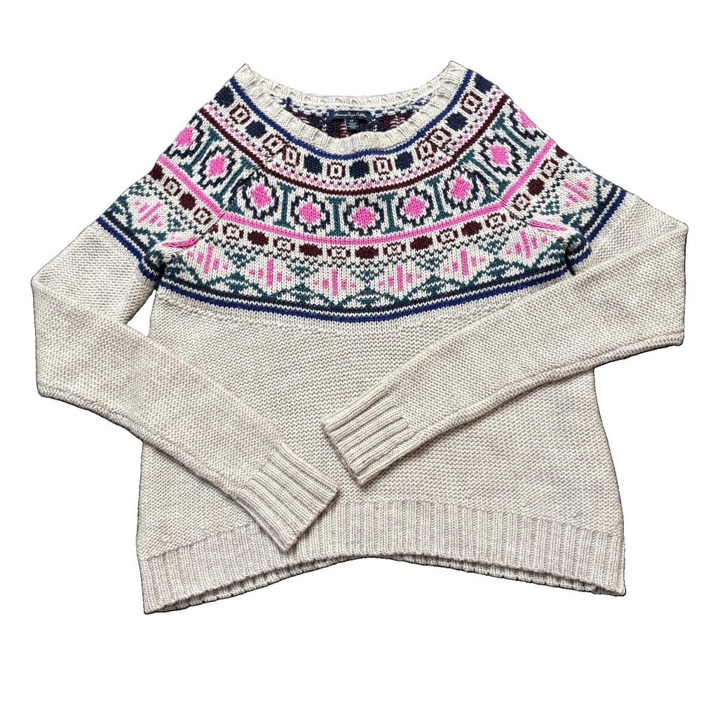 American Eagle Outfitters Fair Isle Knit Sweater SP Cottagecore Cabincore Ski